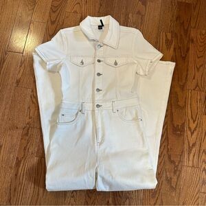 White Denim Jumpsuit